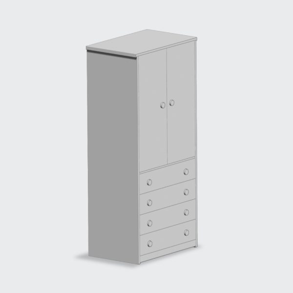 Closet de 2 puertas 4 cajones personalizable