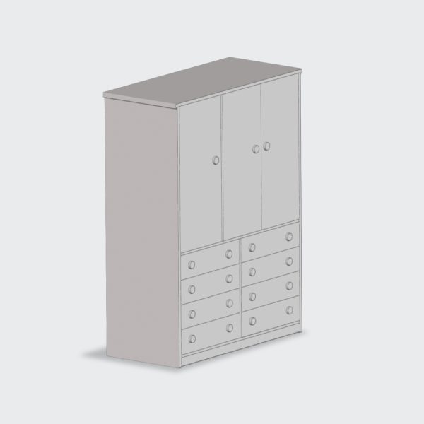 Closet de 3 puertas y 8 cajones personalizable