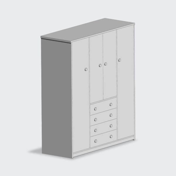 Closet de 4 puertas y 4 cajones personalizable