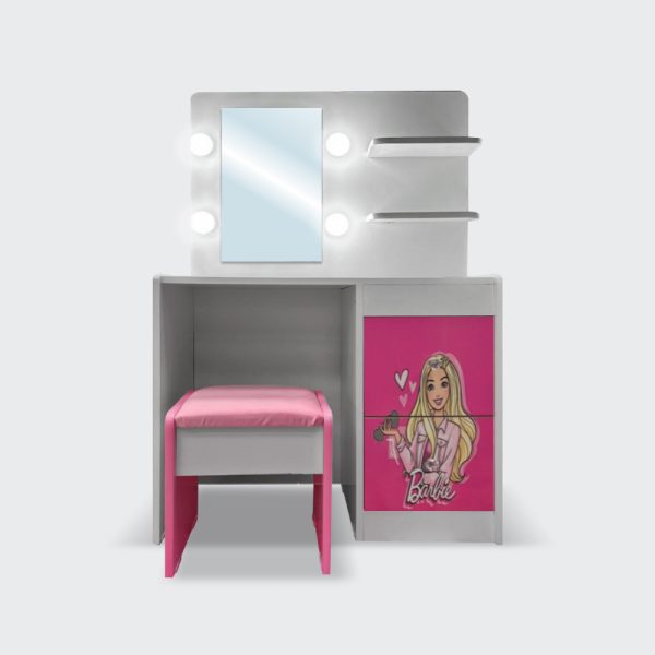 Tocador Infantil con banca Barbie Corazones