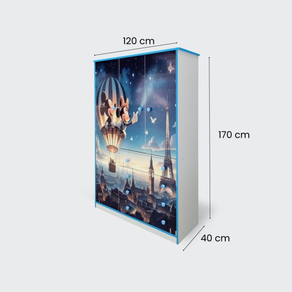 Closet de 3 puertas y 4 cajones Mickey y Minnie Paris - Imagen 3