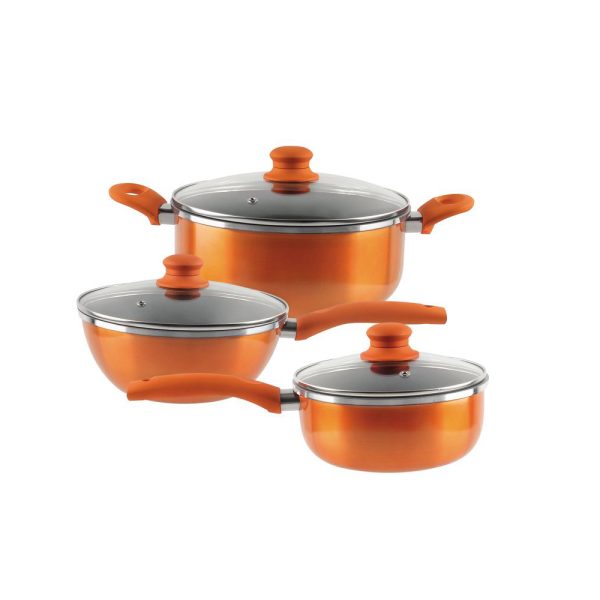 Batería Aluminio Titanio 6 Piezas con Wok Línea New Montecarlo - Imagen 3