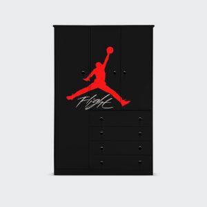 Closet de 3 puertas y 4 cajones Jordan Flight negro