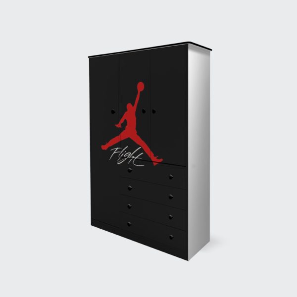 Closet de 3 puertas y 4 cajones Jordan Flight negro - Imagen 2