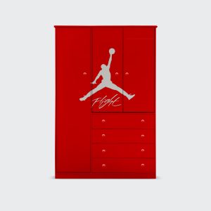 Closet de 3 puertas y 4 cajones Jordan Flight Rojo