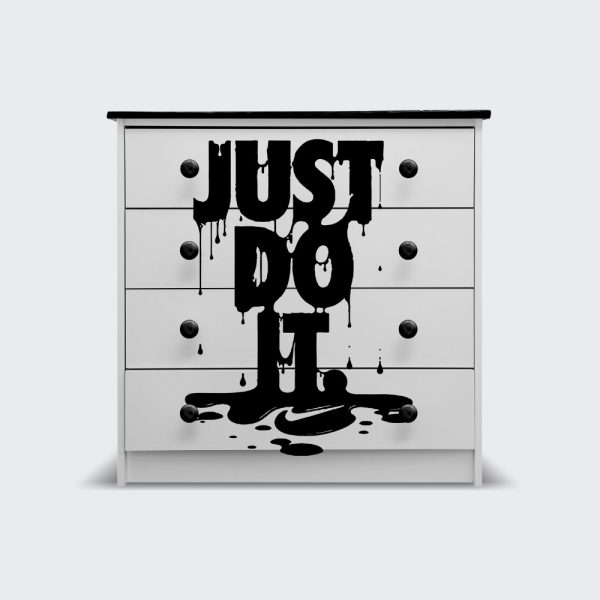 Cómoda de 4 cajones Nike just do it white and black liquid