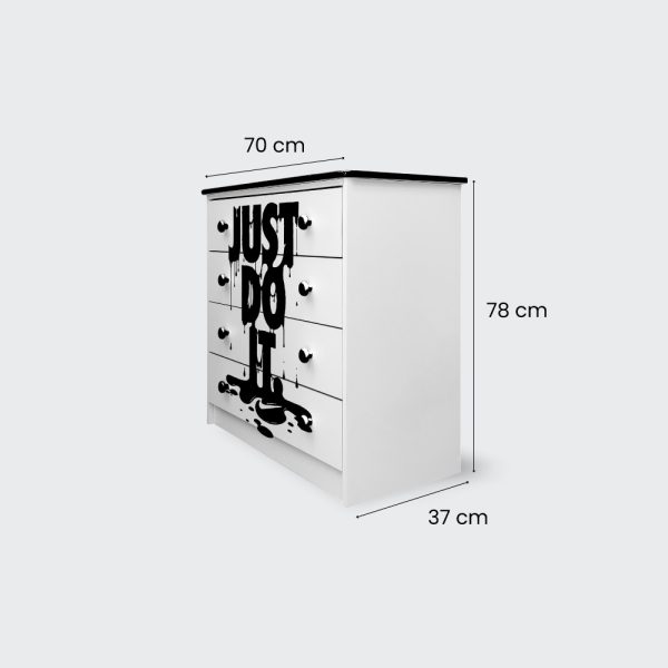 Cómoda de 4 cajones Nike just do it white and black liquid - Imagen 3