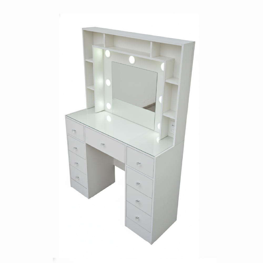 Tocador Hollywood repisero luz empotrada 9 cajones - Imagen 3