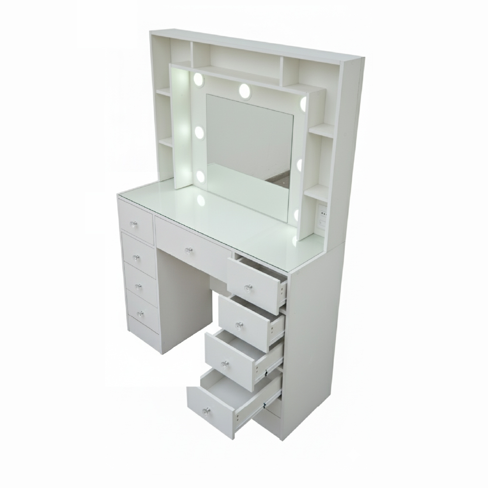 Tocador Hollywood repisero luz empotrada 9 cajones - Imagen 5