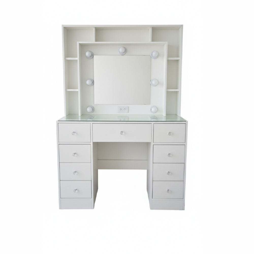 Tocador Hollywood repisero 9 cajones