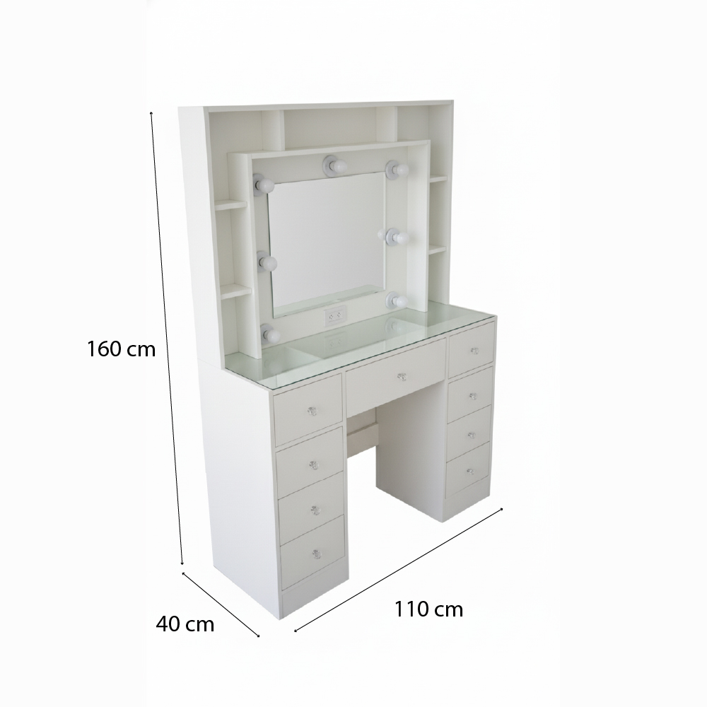 Tocador Hollywood repisero 9 cajones - Imagen 5