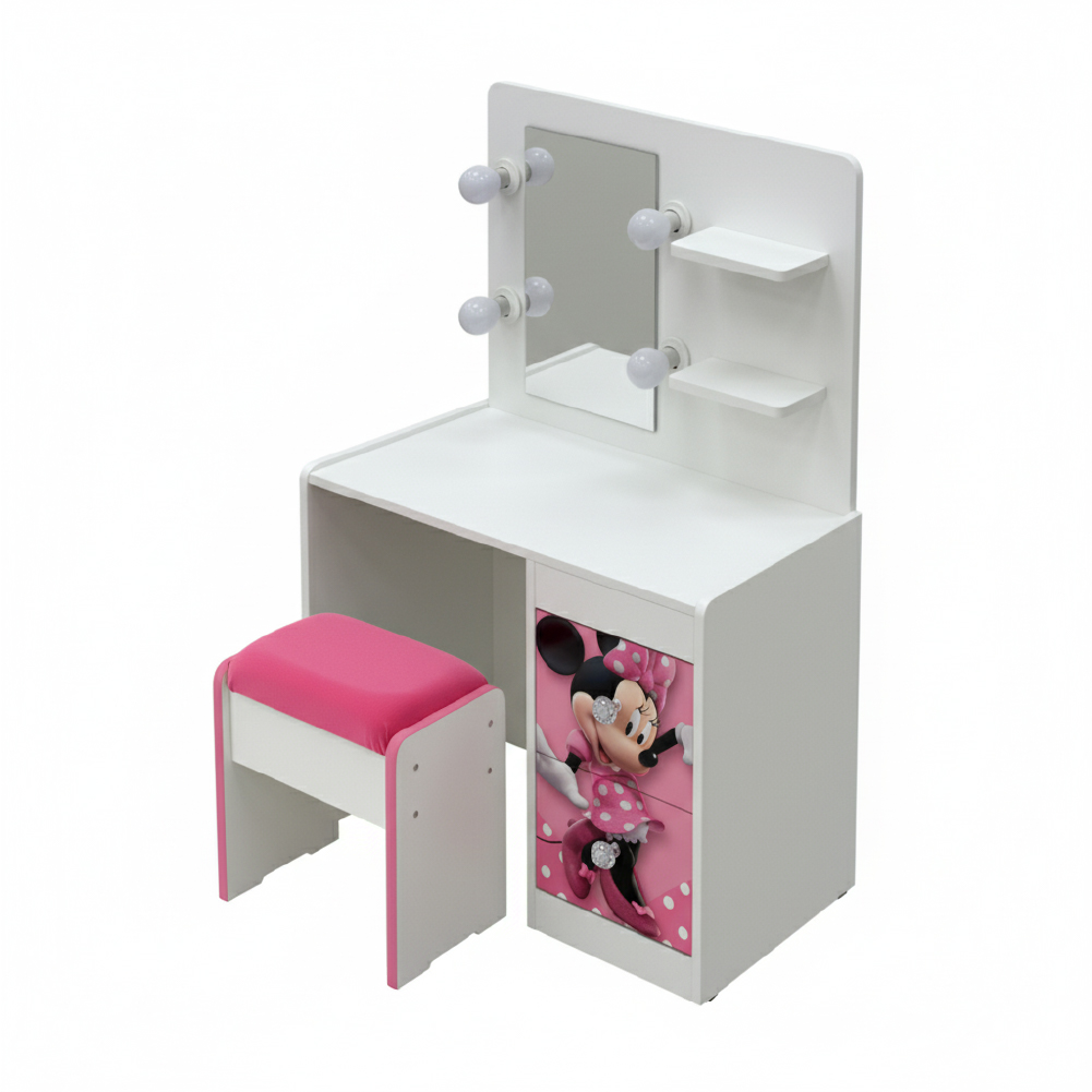 Tocador Infantil Hollywood Minnie 3D Fondo Puntos fucsia - Imagen 3