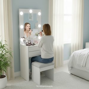 Tocador Hollywood 2 cajones luz empotrada