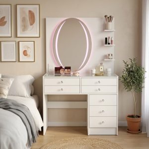 Tocador 7 cajones espejo led