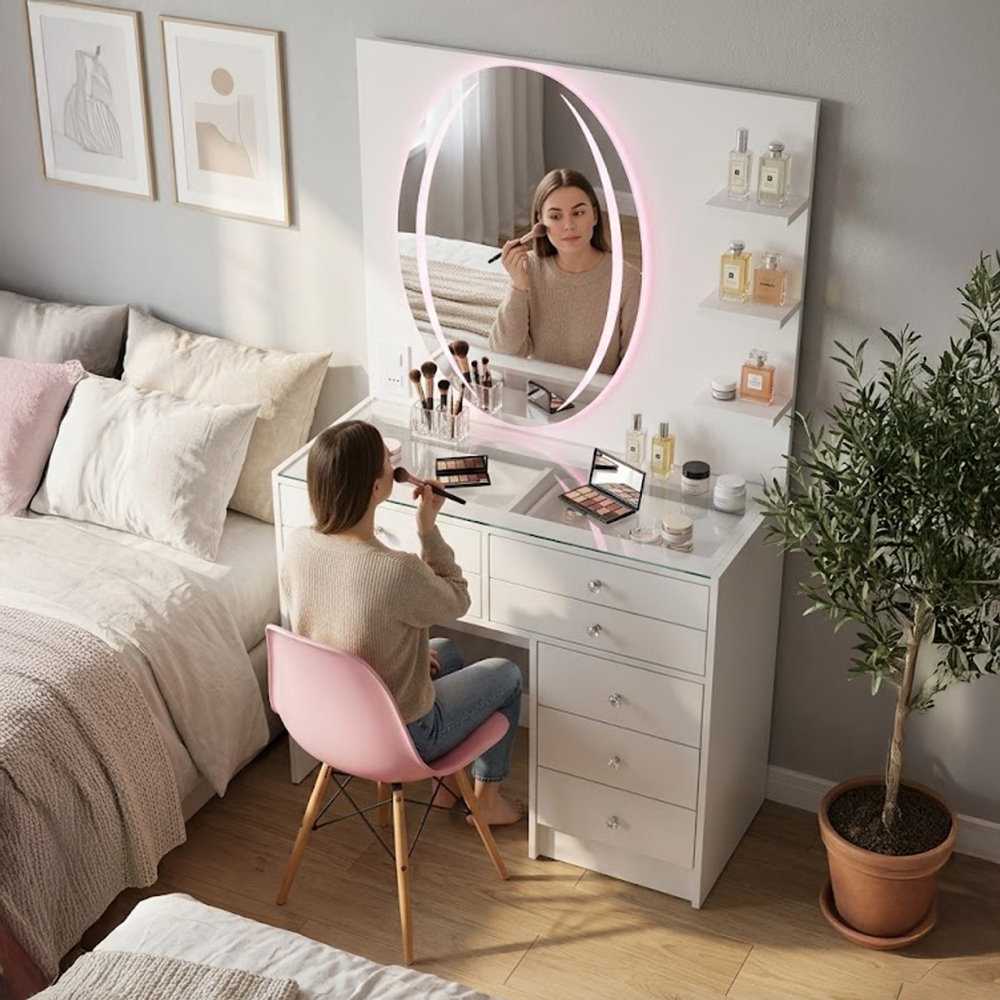 Tocador 7 cajones espejo led - Imagen 2