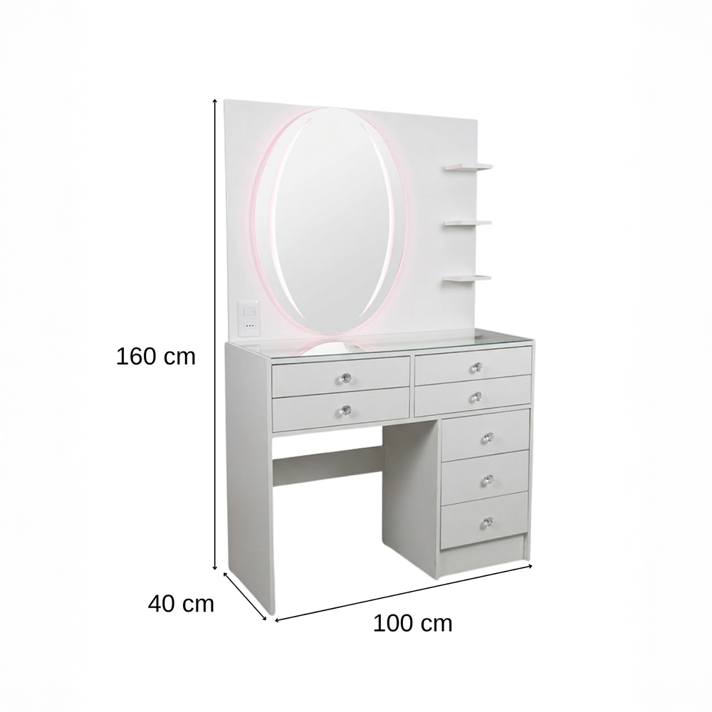 Tocador 7 cajones espejo led - Imagen 5